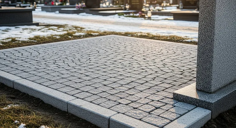 Брусчатка с гранитным цоколем по периметру, образец ПМ013 в Новокузнецке