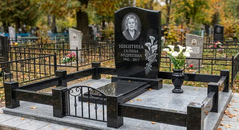 Памятник с гравировкой калл — выполненная работа «Никитина» в Новокузнецке