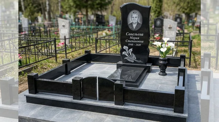 Памятник с гравировкой калл — выполненная работа «Савельева» в Новокузнецке