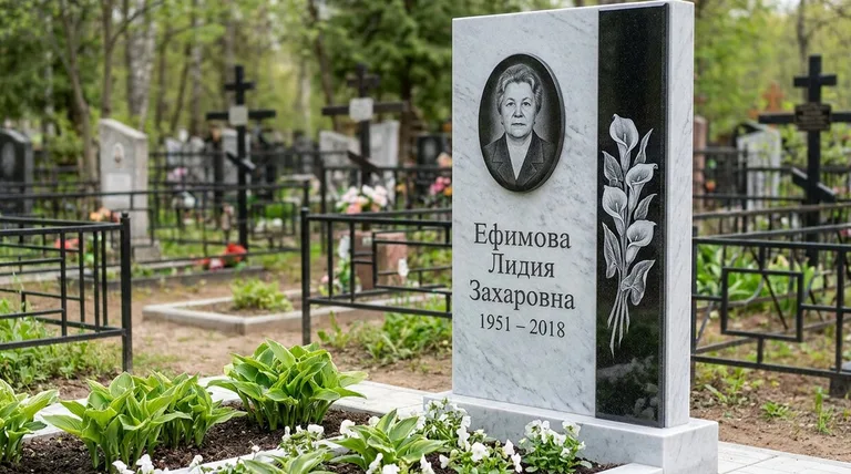 Памятник с гравировкой калл — выполненная работа «Ефимова» в Новокузнецке