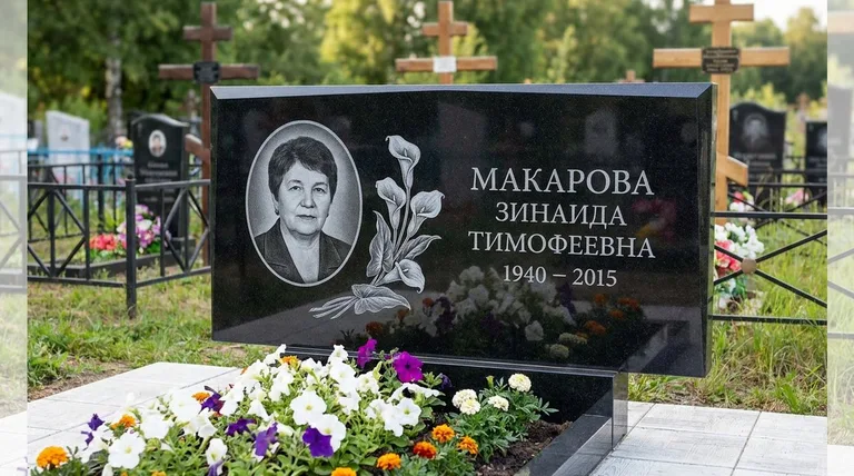 Памятник с гравировкой калл — выполненная работа «Макарова» в Новокузнецке