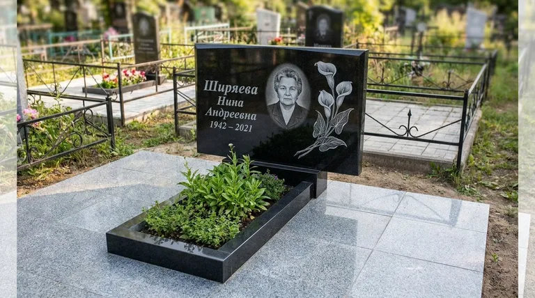 Памятник с гравировкой калл — выполненная работа «Ширяева» в Новокузнецке