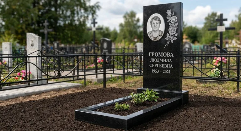 Памятник с гравировкой роз — выполненная работа «Громова» в Новокузнецке