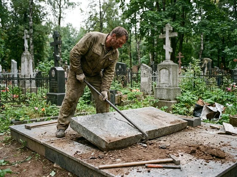 Демонтаж гранитной плитки и мощения участка в Новокузнецке