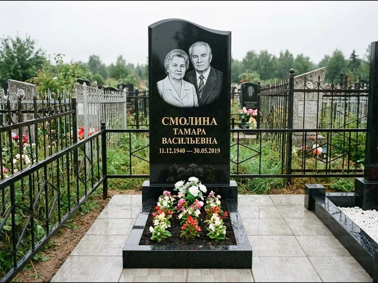 Гравировка портрета на чёрном граните — выполненная работа 10 в Новокузнецке
