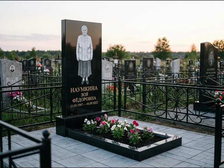 Гравировка портрета на чёрном граните — выполненная работа 18 в Новокузнецке