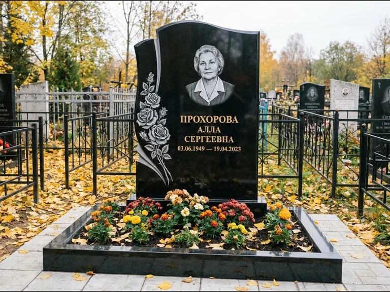 Гравировка портрета на чёрном граните — выполненная работа 20 в Новокузнецке