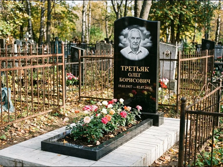 Гравировка портрета на чёрном граните — выполненная работа 23 в Новокузнецке