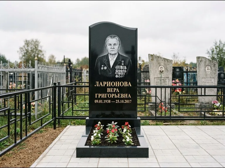 Гравировка портрета на чёрном граните — выполненная работа 28 в Новокузнецке