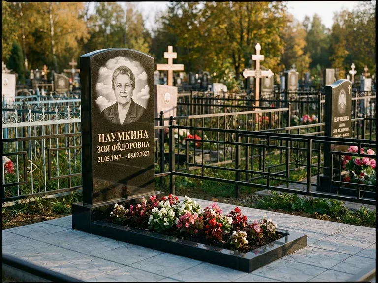 Гравировка портрета на чёрном граните — выполненная работа 30 в Новокузнецке