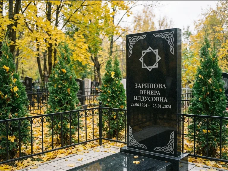 Мусульманский памятник — руб аль-хизб с восточной плетёнкой, работа «Зарипова» в Новокузнецке