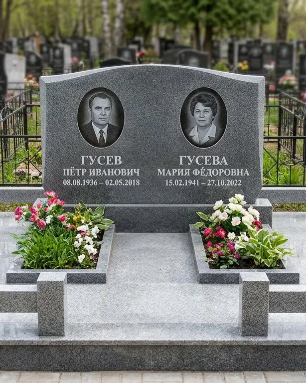 Памятник под ключ из белого мрамора в Новокузнецке