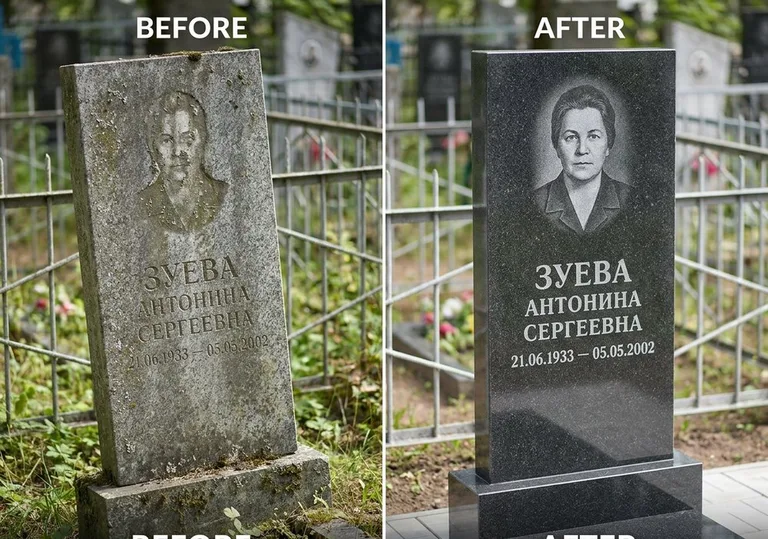 Восстановление сколов кромки гранита: до и после в Новокузнецке