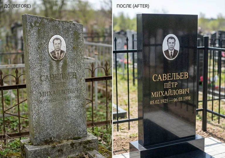 Комплексная реставрация старого памятника: до и после в Новокузнецке
