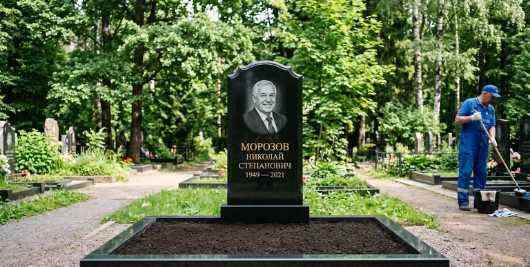 Уборка могил на кладбище в Новокузнецке — наведение порядка, мойка памятника, благоустройство участка