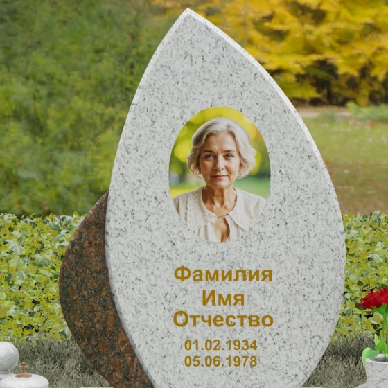 Вертикальный комбинированный памятник во Владивостоке, гранит Мансуровский
