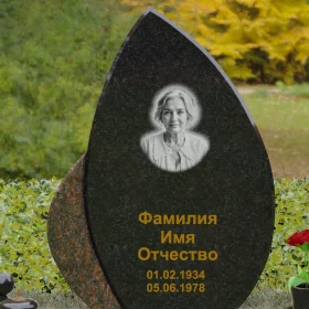 Светский вертикальный комбинированный памятник для одного - П093