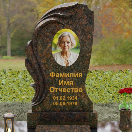 Гранитный вертикальный светский памятник в Ставрополе, гранит Дымовский