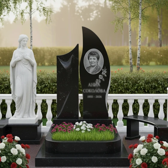 Светский вертикальный памятник из гранита/мрамора в Казани, гранит Габбро-диабаз