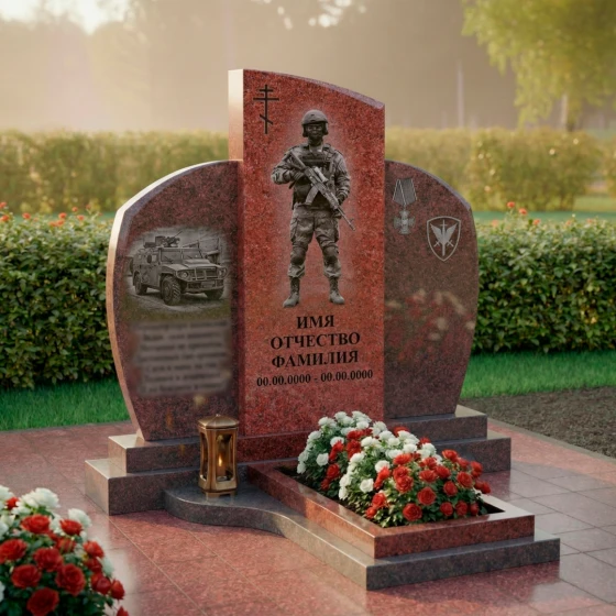Элитный православный гранитный памятник в Барнауле, гранит Лезниковский