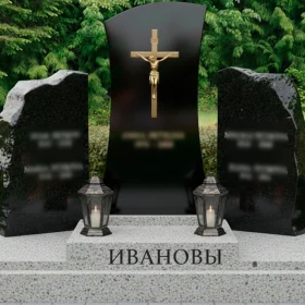 Гранитный православный мемориальный комплекс для двоих - ПН212