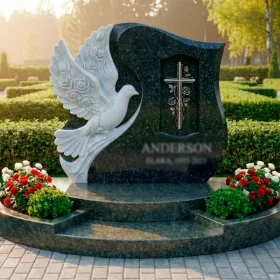 Элитный православный памятник из гранита с крестом - ПН300