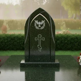 Вертикальный памятник из гранита с крестом - ПН325