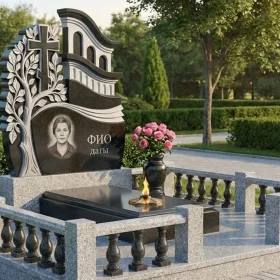 Элитный православный вертикальный гранитный памятник - ПН438