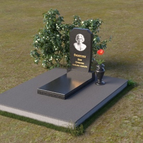 Светский вертикальный памятник из гранита Балтик грин - ПВ080