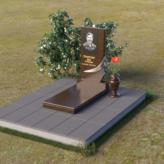 Памятник вертикальный из лезниковского гранита в Казани, гранит Дымовский