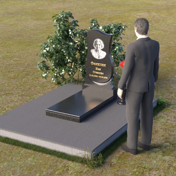 Памятник вертикальный из мрамора Тассос во Владивостоке