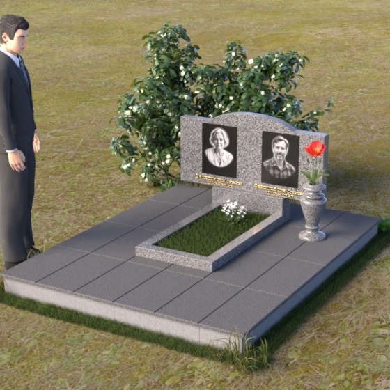 Горизонтальный памятник из гранита мансуровский в Ижевске