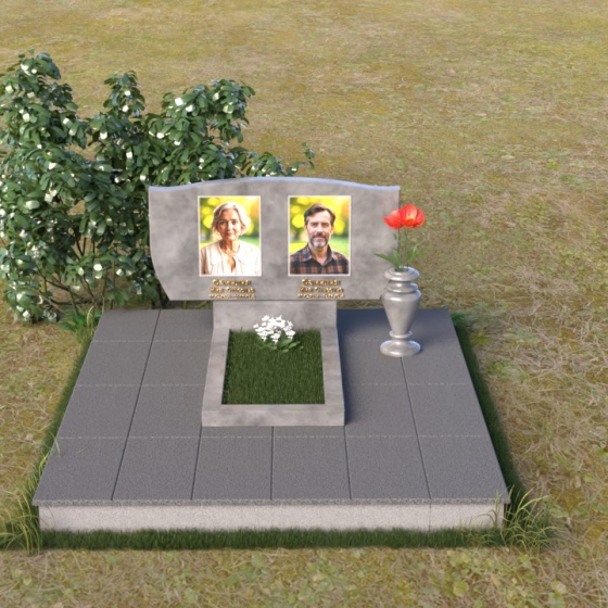 Вертикальное надгробие с волнистой верхней частью, мрамор Тассос, вид 3, в Москве