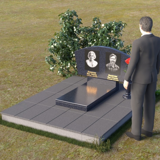 Горизонтальный памятник — полуарка из гранита, в Якутске