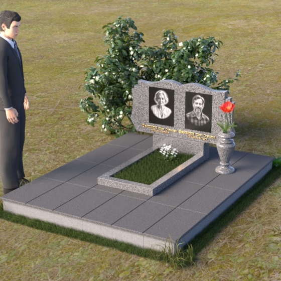 Фигурный памятник-волна из гранита