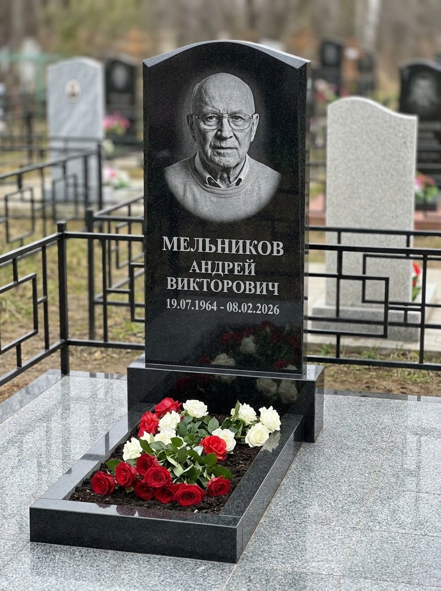 Портрет на памятнике в Новокузнецке — Мелкое лицо с общего фото — портрет под гравировку