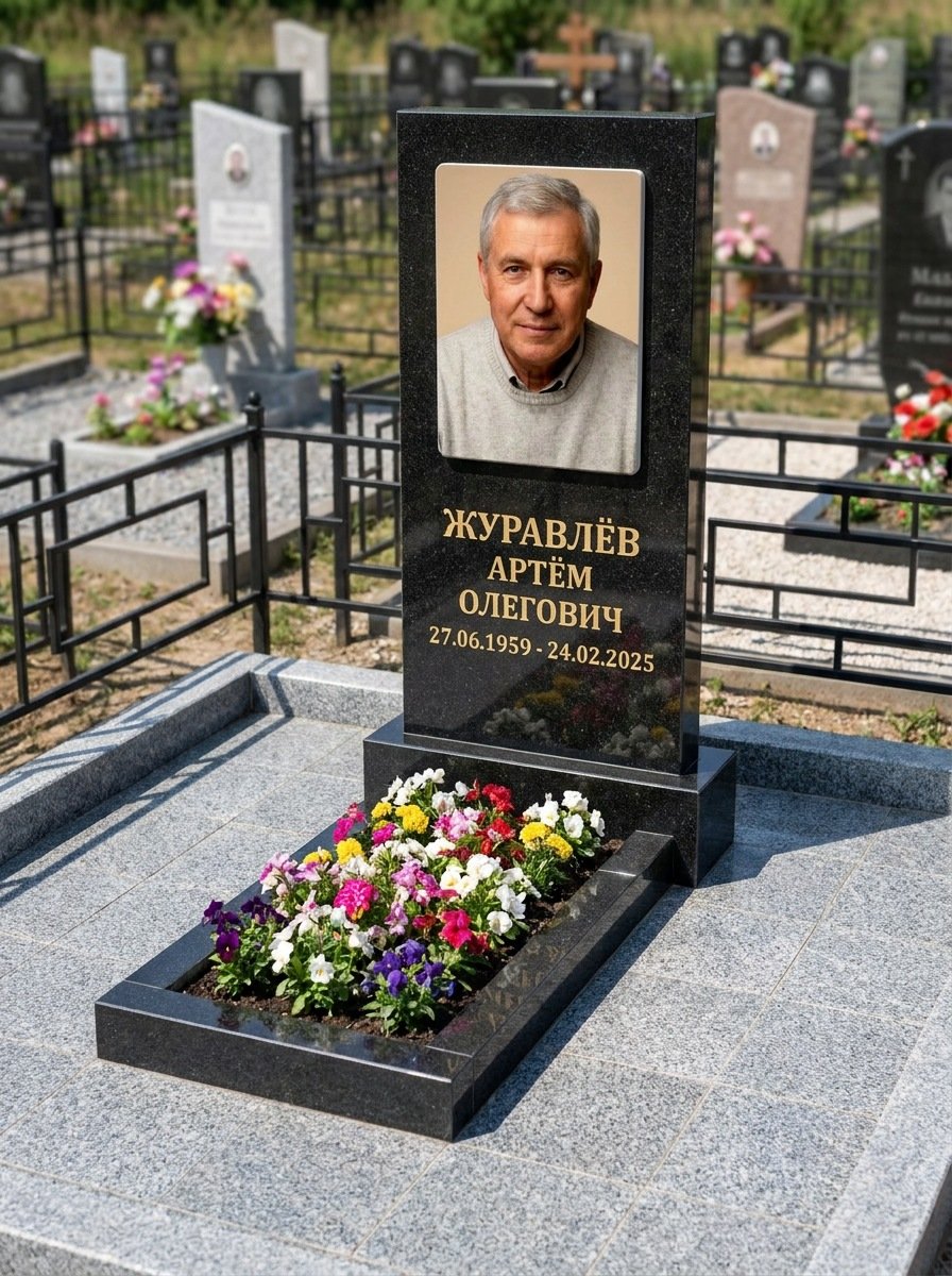 Портрет на памятнике в Новокузнецке — Выцветшее фото восстановили — керамогранит 180×240 мм