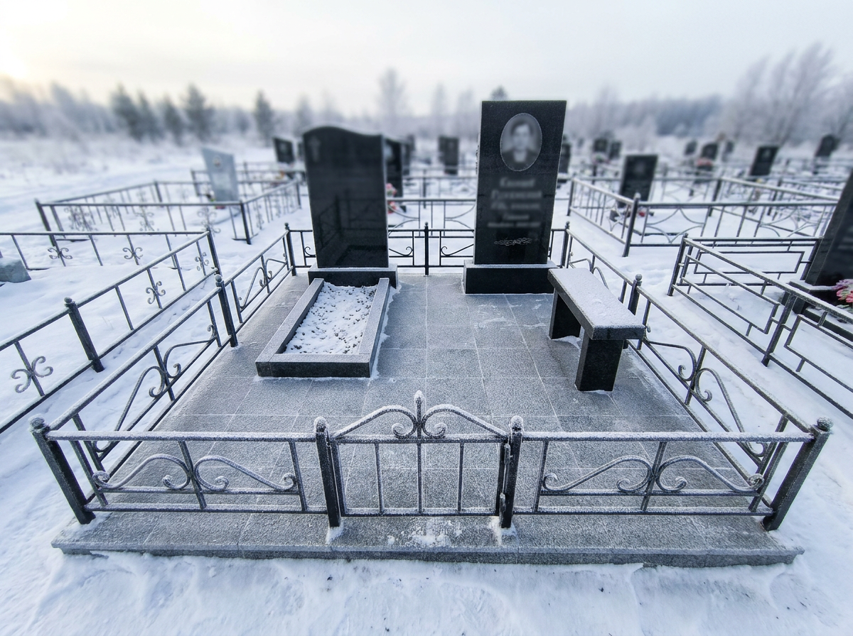 Благоустройство могилы в Новокузнецке — пример 3