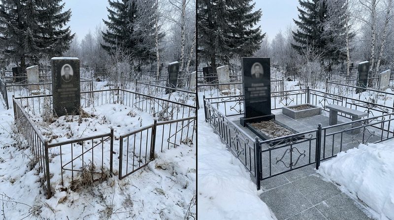 Благоустройство могилы в Новокузнецке — пример 1