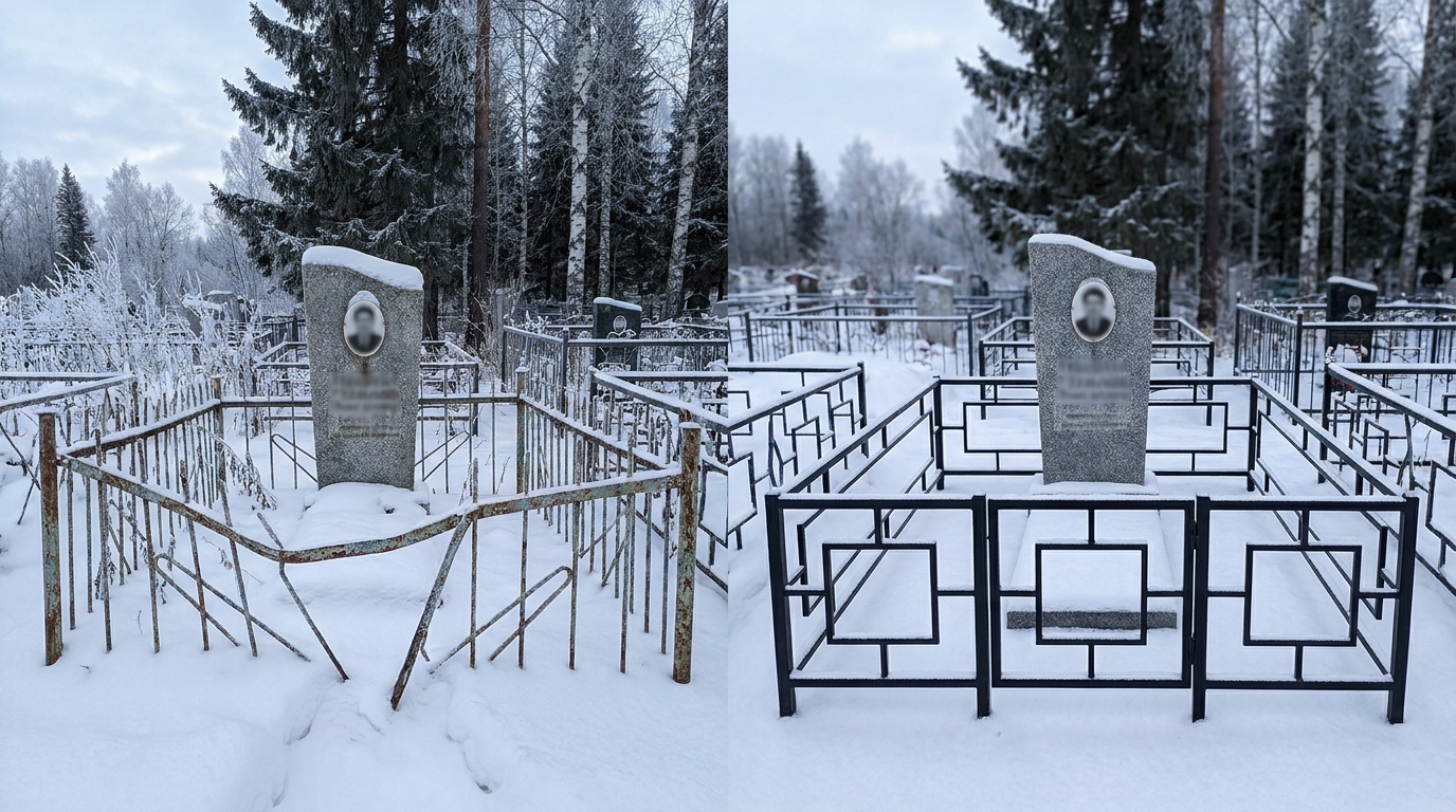 Установка ограды в Новокузнецке — пример 1