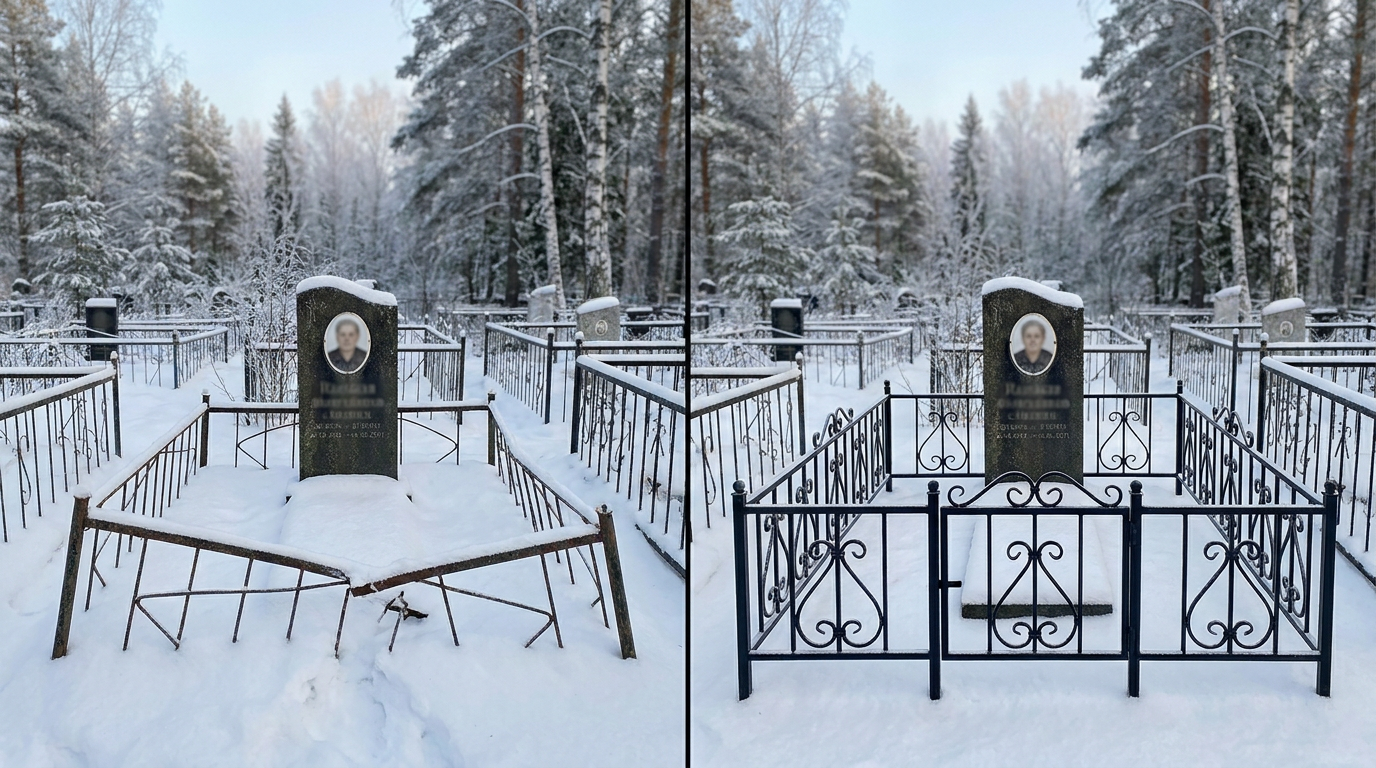 Установка ограды в Новокузнецке — пример 2